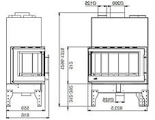 КАМІННА ТОПКА UNIFLAM 760 EVO LBS ЛІВЕ ВИГНУТЕ СКЛО, фото 2