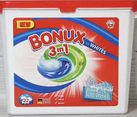 Капсулы для стирки Bonux 3in1 22 штуки (для белых вещей)