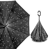 Зонт наоборот, зонт обратного сложения, ветрозащитный зонт, антизонт Метеоритный дождь