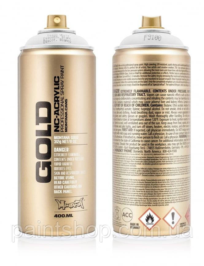 Фарба флуоресцентна Montana Gold F9100 Disco White (Біла) 400 мл