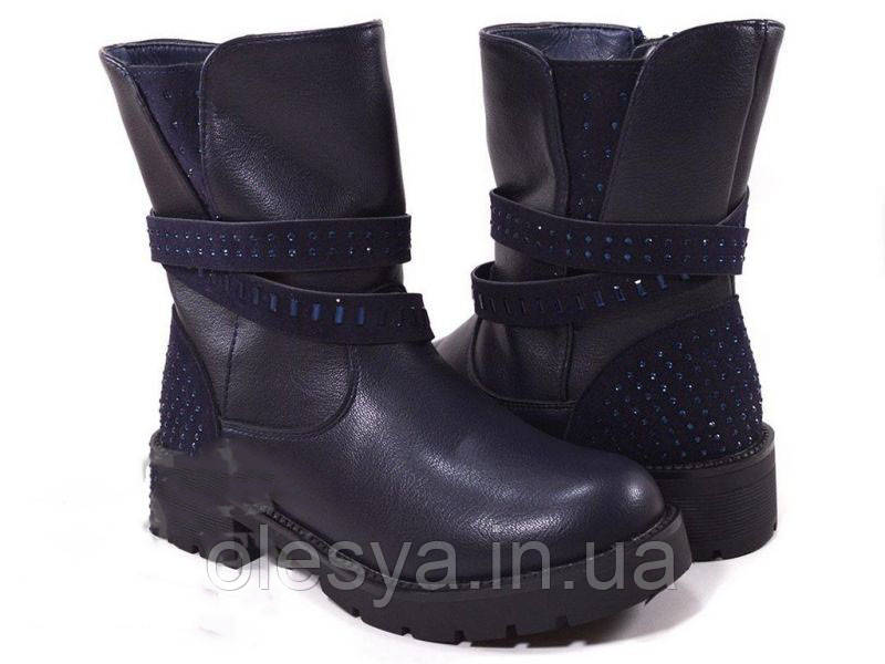 Зимові чоботи на вовчині для дівчат тм Clibee A75 Розміри 32, 37 колір синій