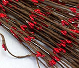 Гілочка верби 5 шт. із червоними тичинками гнучка 60 см, фото 2