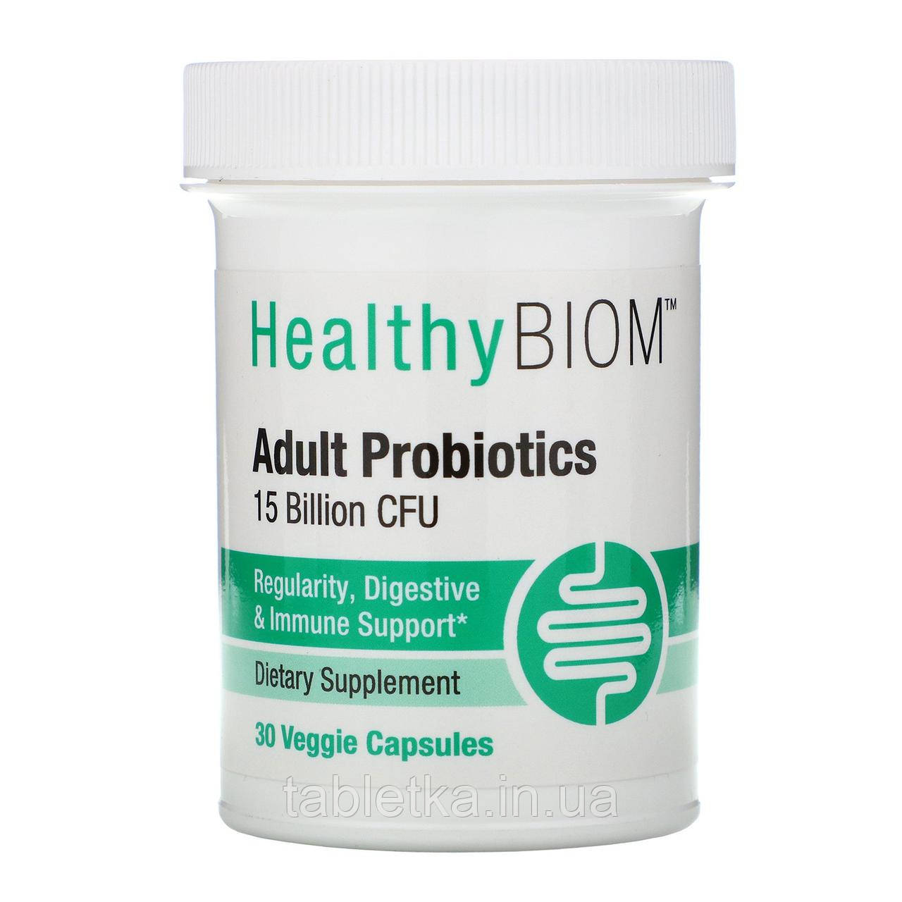HealthyBiom, Пробіотики для дорослих, 15 млрд ДЕЩО, 30 рослинних капсул Київ