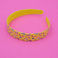 Обруч для волосся кольоровий пластик метелика зі сріблястою окантовкою