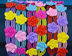 Обруч для волосся кольоровий пластик квіти