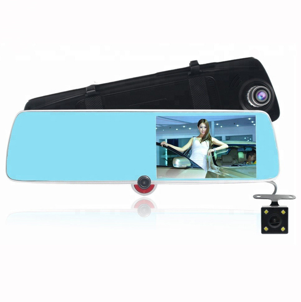 DVR CSZ-C33 Дзеркало з відео реєстратором з ТРЬОМА камерами. 5" Сенсорний екран, фото 1