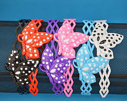 Обруч для волосся 25 мм кольоровий пластик метелик у цяточку