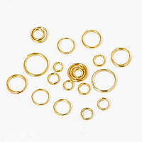Колічки подвійні залізні 500 шт. колір золото розмір 4-10 мм УТ10012441