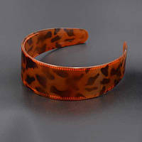 Обруч для волосся 6 шт. прозорий плямистий пластик ширина 4 см