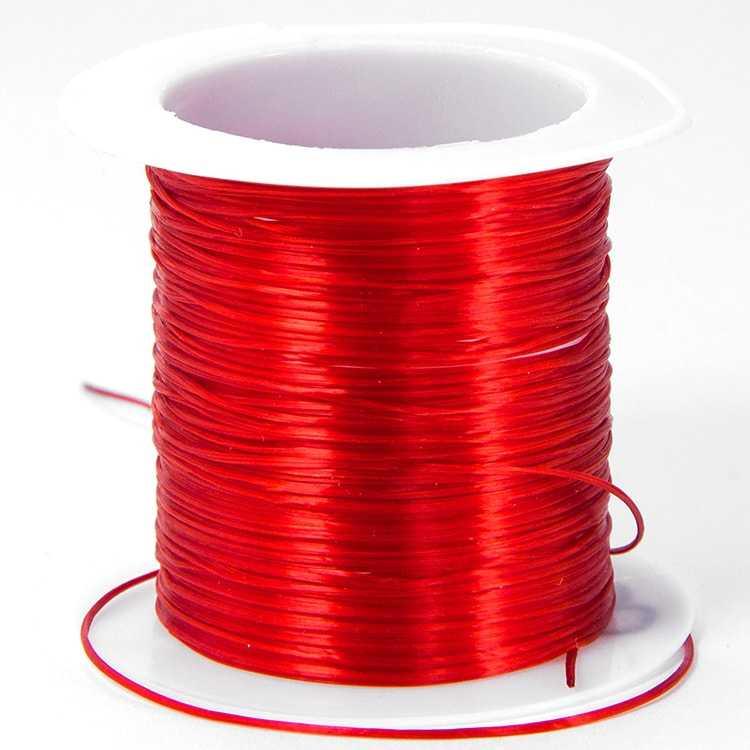 Гумка нитка силіконова для рукоділля плоска цегляна розмір 0,8 мм/10 м, фото 1