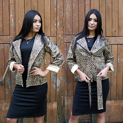 Куртка на осінь з леопардовим принтом,РОЗМІР 42/44