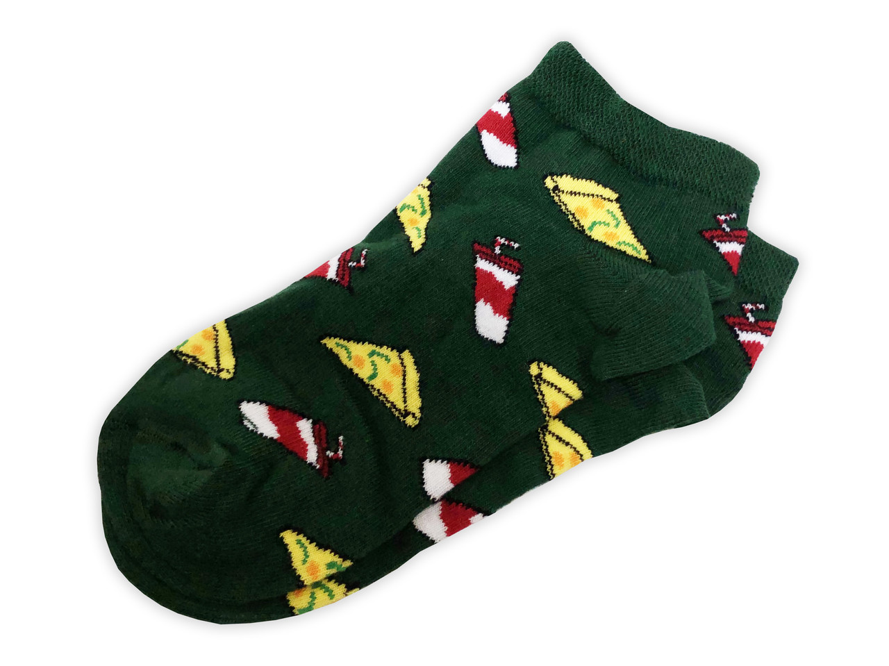 Шкарпетки Neseli Короткі Піца Кола зелені , One size (37-42)