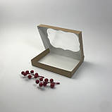 Коробка для пряника, 200*150*30 мм, з вікном, крафт, фото 2