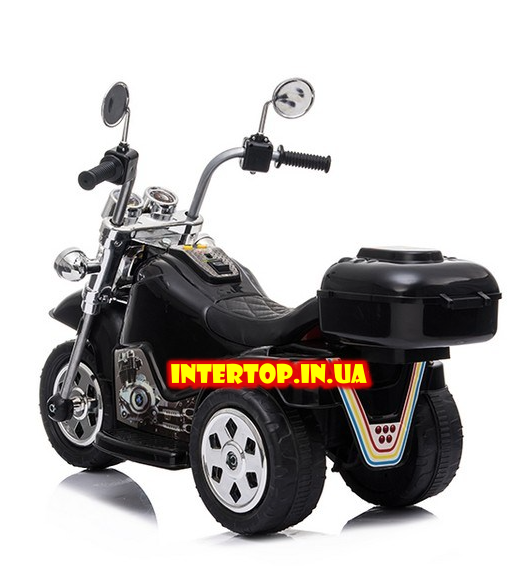 Детский трехколесный электрический мотоцикл для детей от 2 до 6 лет T-7230 черный - фото 4 - id-p1262910522