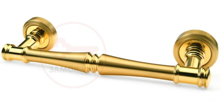 Дверна ручка-скоба Fadex Tako латунь полірована \ латунь матова (Італія)