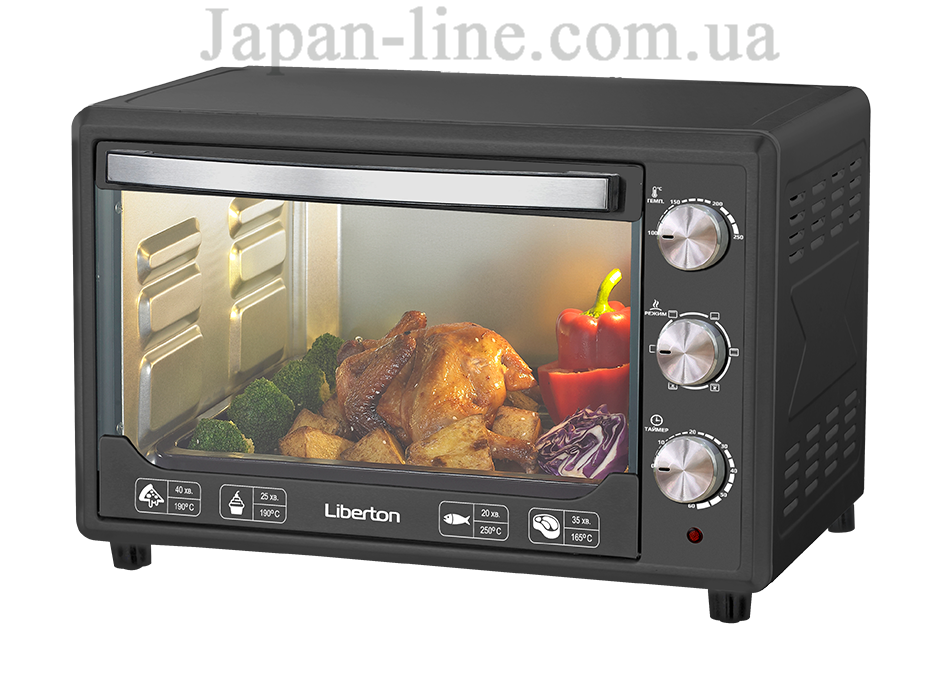 Електродуховка Liberton LEO-481 Graphite - 48 л, конвекція, 2000 Вт