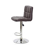 Барний стілець Арно темно-коричневий кожзам з підніжкою, стілець візажиста, фото 3