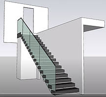 Скляні перила консольних сходів