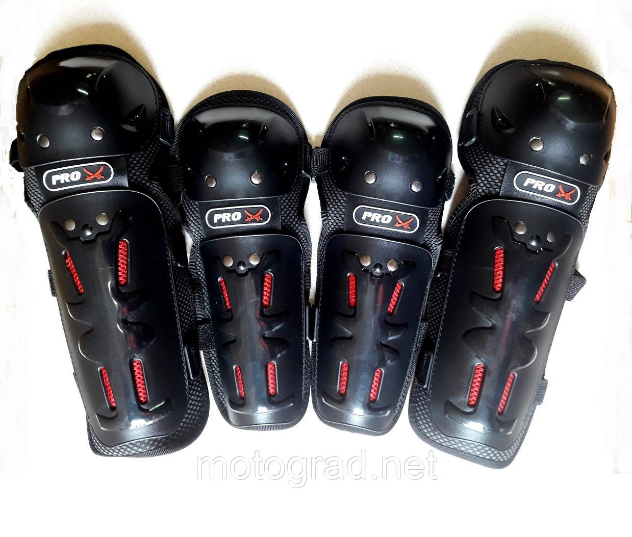 Мото защита наколенники + налокотники чёрные Moto Pro - фото 1 - id-p1260196778