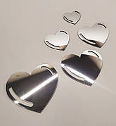 Набір акрилових сердечок срібло в наборі 5 шт.