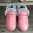 Жіночі теплі тапочки, закриті, шкіряні з задником, рожевого кольору., фото 6