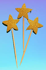 Картонні топеры для декору "золоті Зірочки"