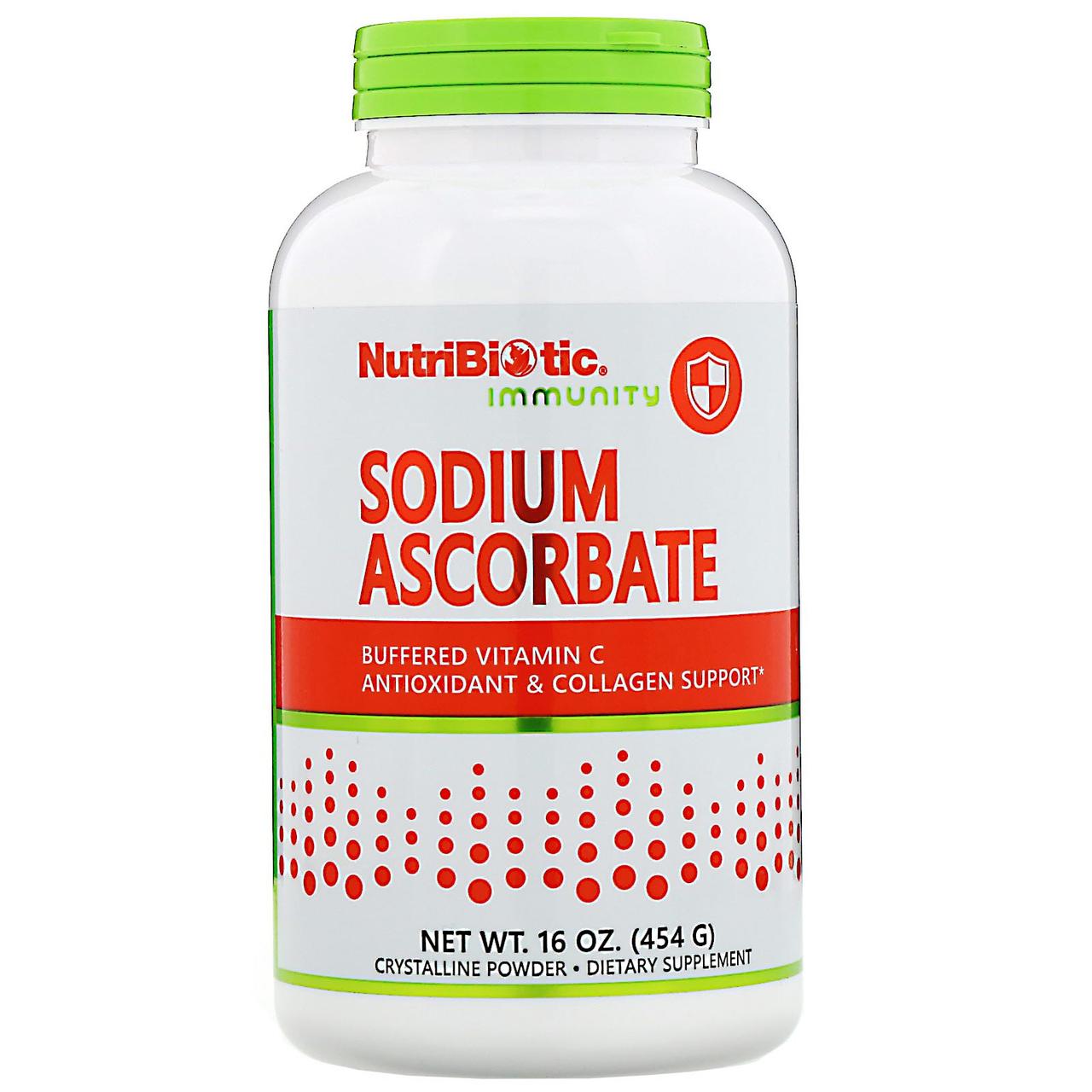 Immunity, аскорбат натрію, кристалічний порошок, NutriBiotic, 454 г (16 унцій)