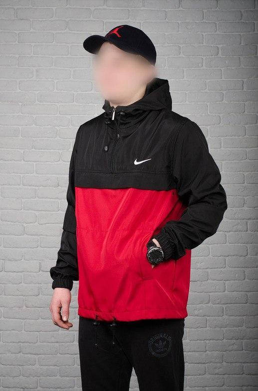 Анорак Nike President Чоловічий Чорний - Червоний найк вітровка РОЗПРОДАЖ РОЗМІР XL, фото 2