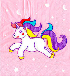 Серветки святкові "Райдужний єдиноріг", 20 шт., розмір - 33х33 см