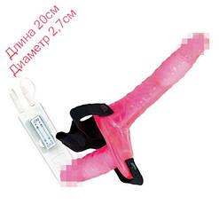 Подвійний страпон з вібрацією JOYRIDE DUO, PINK 20см на 2,7см