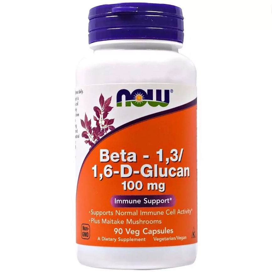 Бета-1,3/1,6-D-Глюкан, 100 мг,Now Foods, Beta-1,3/1,6-D-Glucan, 90 капсул