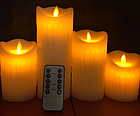 Електронна світлодіодна свічка 75х100 мм, 2700 К з пультом ДК 3хААА парафіновий віск, фото 9