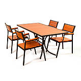 Комплект меблів для літніх кафе "Брістоль" стіл (160*80) + 4 стільця Білий, фото 2
