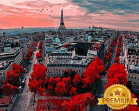 Картина по номерам 40х50 см Babylon Premium (цветной холст + лак) Закат в Париже (NB 833)