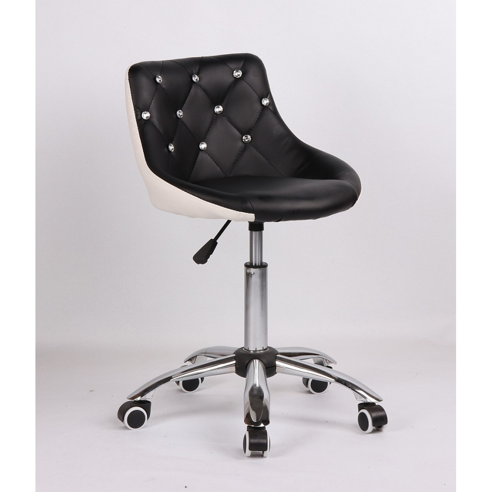 Перукарське крісло на пневматиці Bazkar HC931K чорно-білий, фото 1