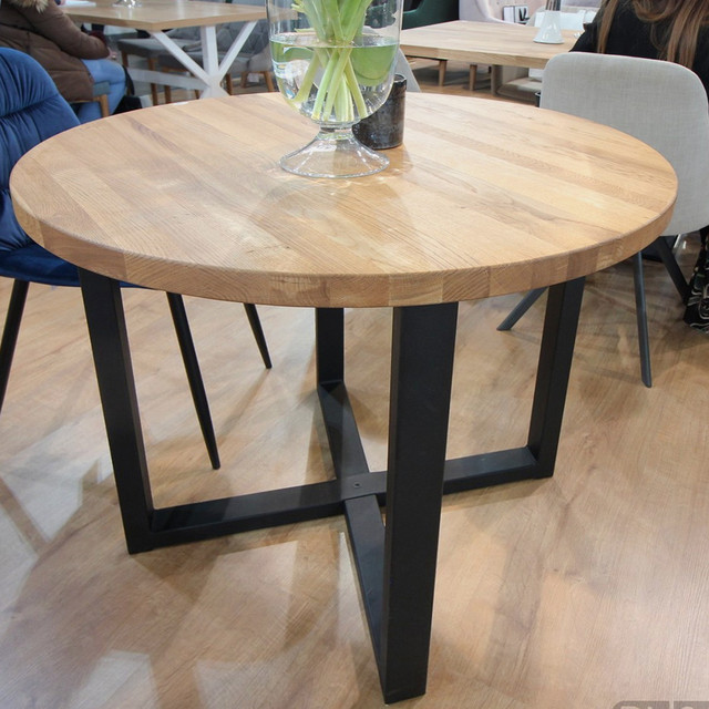 Обеденный круглый стол на металлической опоре Signal Rolf лофт Обеденный круглый стол на металлической опоре Signal Rolf лофт