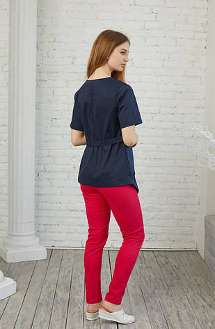 Жіноча медична куртка топ Віра синій - Одяг косметолога, фото 2