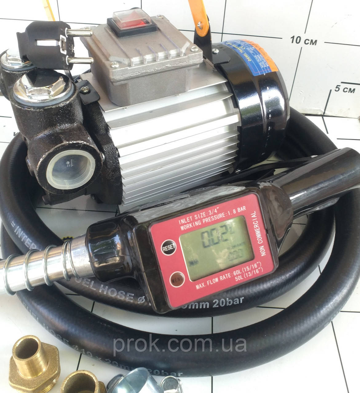 Заправний к-кт для ДТ-ТСО 220В / 60л./хв. + Пістолет з лічильником автоматичний з відсічкою, турбінний
