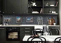 60x250 см Фартук виниловый, оклейка кухни, защитная пленка для кухни Картины на деревянном фоне