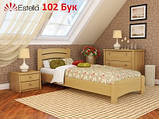Односпальне ліжко дерев'яне Венеція Люкс з натурального бука, 80х200 см, Щит, фото 3