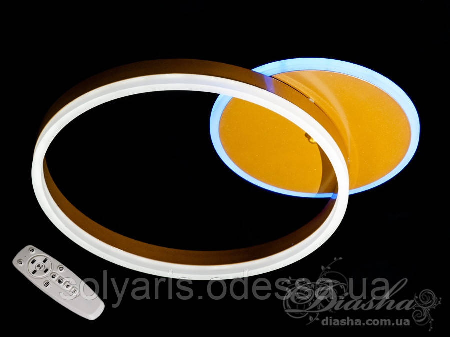 Стельова світлодіодна люстра з діммером 50W 228174/1G LED 3color dimmer (хром,золото)