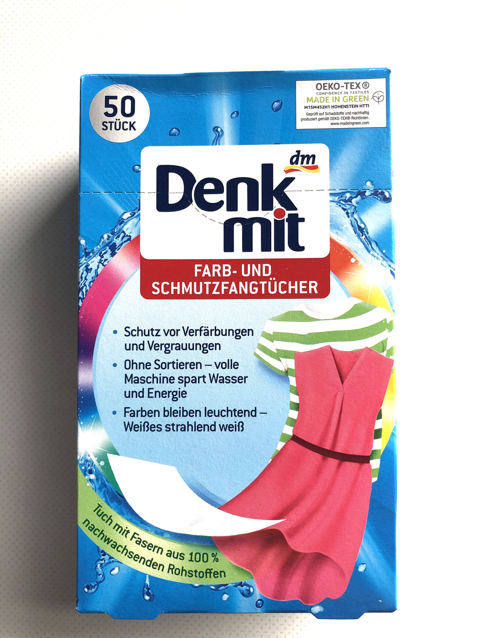 Серветки для захисту кольору Denkmit для прання кольорових тканин, 50 шт