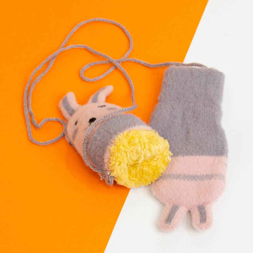 Яскраві теплі дитячі рукавиці 1-3 року №20-7-87, фото 2