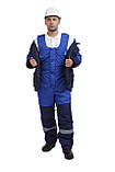 Напiвкомбiнезон робочий утеплений ЭЛИТОН темно-синій/волошковий, фото 2