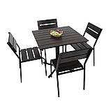 Комплект меблів для літніх майданчиків "Ріо" стіл (80*80) + 2 стільці Білий, фото 3