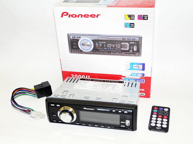 Автомагнитола Pioneer 3000U ISO Usb+Sd+Fm+Aux+ пульт (ID#1263051732 ...