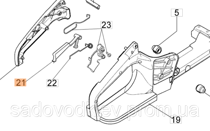Важіль запобіжника кнопки газу для бензопили Oleo-Mac GS 44,45 (50050046AR)