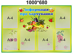 Стенд для крихіткового садка: Меню на 6 прозорих кишень