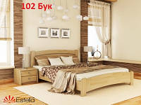 Полуторная деревянная кровать с лаковым покрытием и ламелями Венеция Люкс 140х190 Щит из натурального дерева