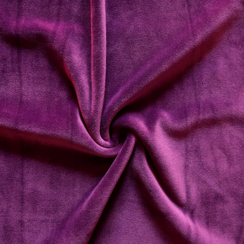 Тканина трикотажна Велюр, Х/Б, 95% на 5%. Пеньє, колір — Фіолетовий, у наявності, купити в Україні